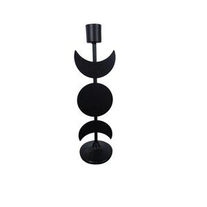 Triple Goddess Moon Metal Candle Holder Gothic 12in